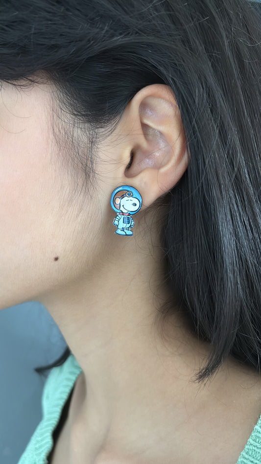 Aretes Snoopy astronauta