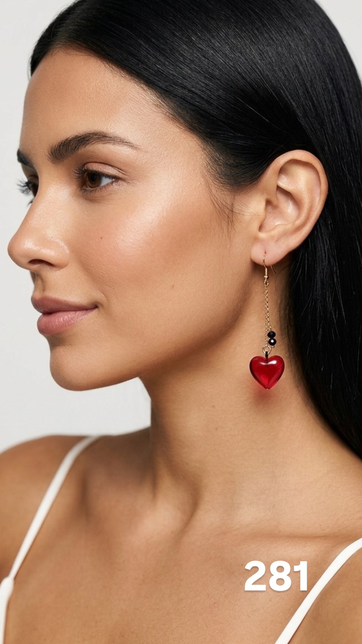 Aretes corazón rojo