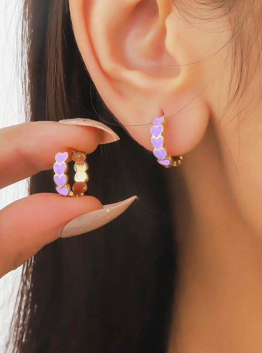 Argollas corazones violeta