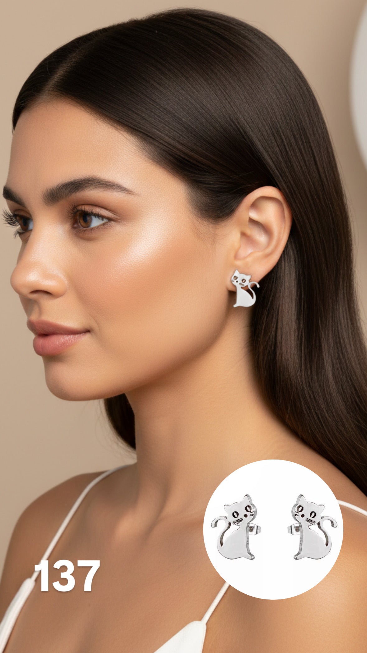 Aretes gato acero