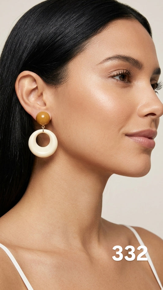 Aretes chicle caramelo beige