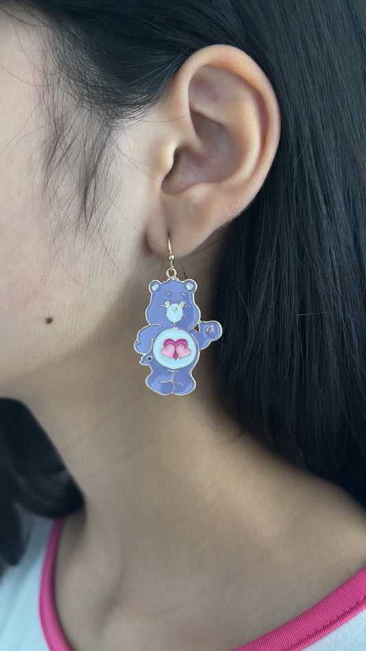 Aretes osito cariñoso violeta