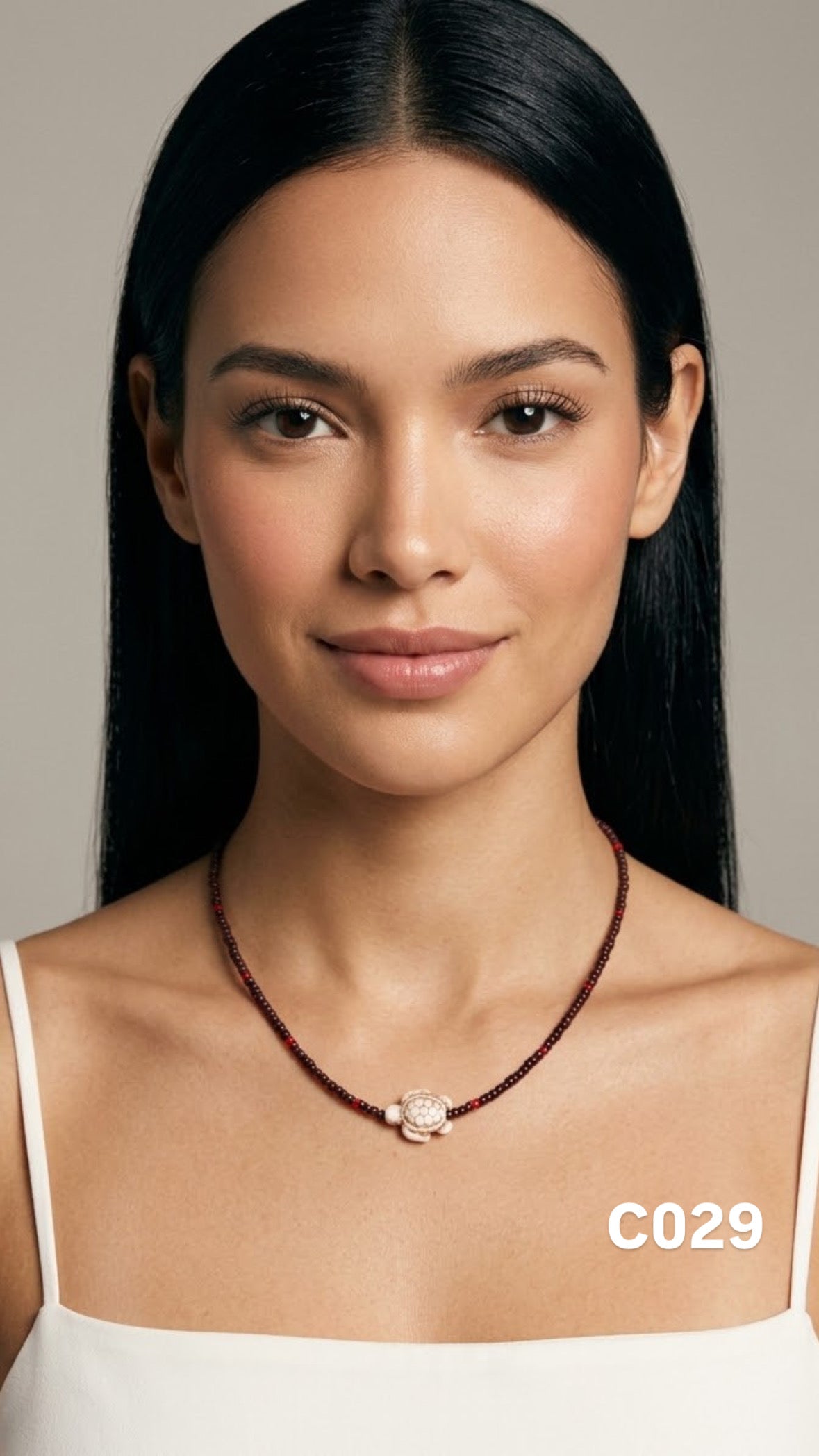 Collar tortuga beige y marron