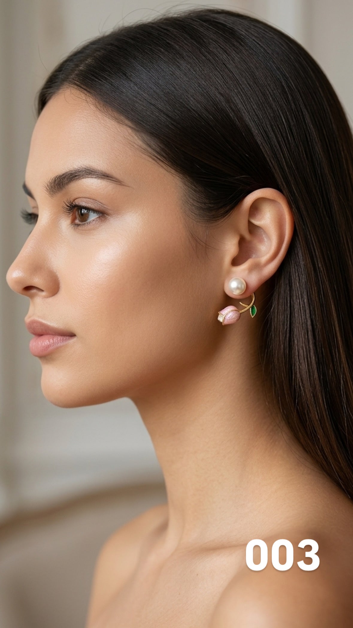 Aretes Tulipan Rosa
