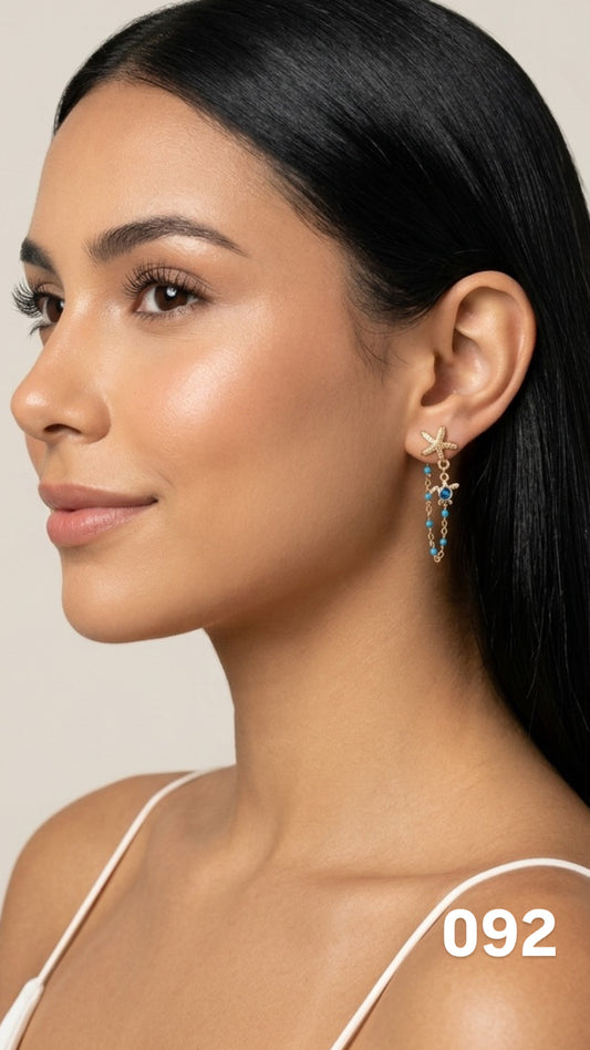 Aretes estrella marina y tortuga