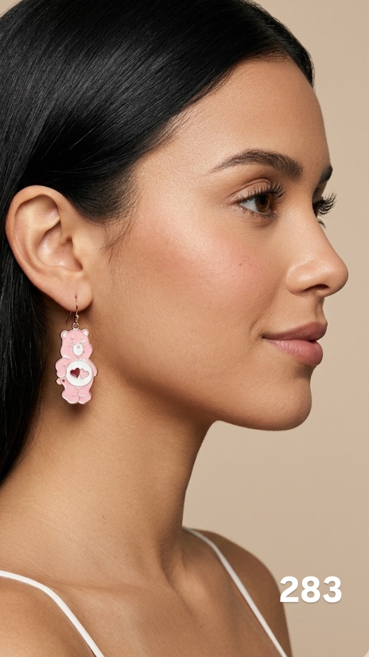 Aretes osito cariñoso rosado