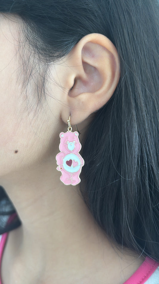 Aretes osito cariñoso rosado