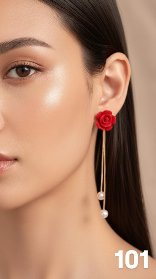 Aretes rosa perlas