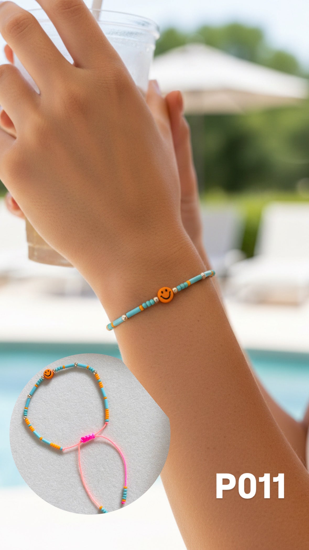 Pulsera carita feliz naranja