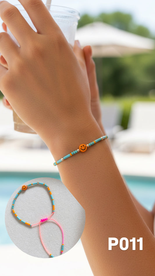 Pulsera carita feliz naranja