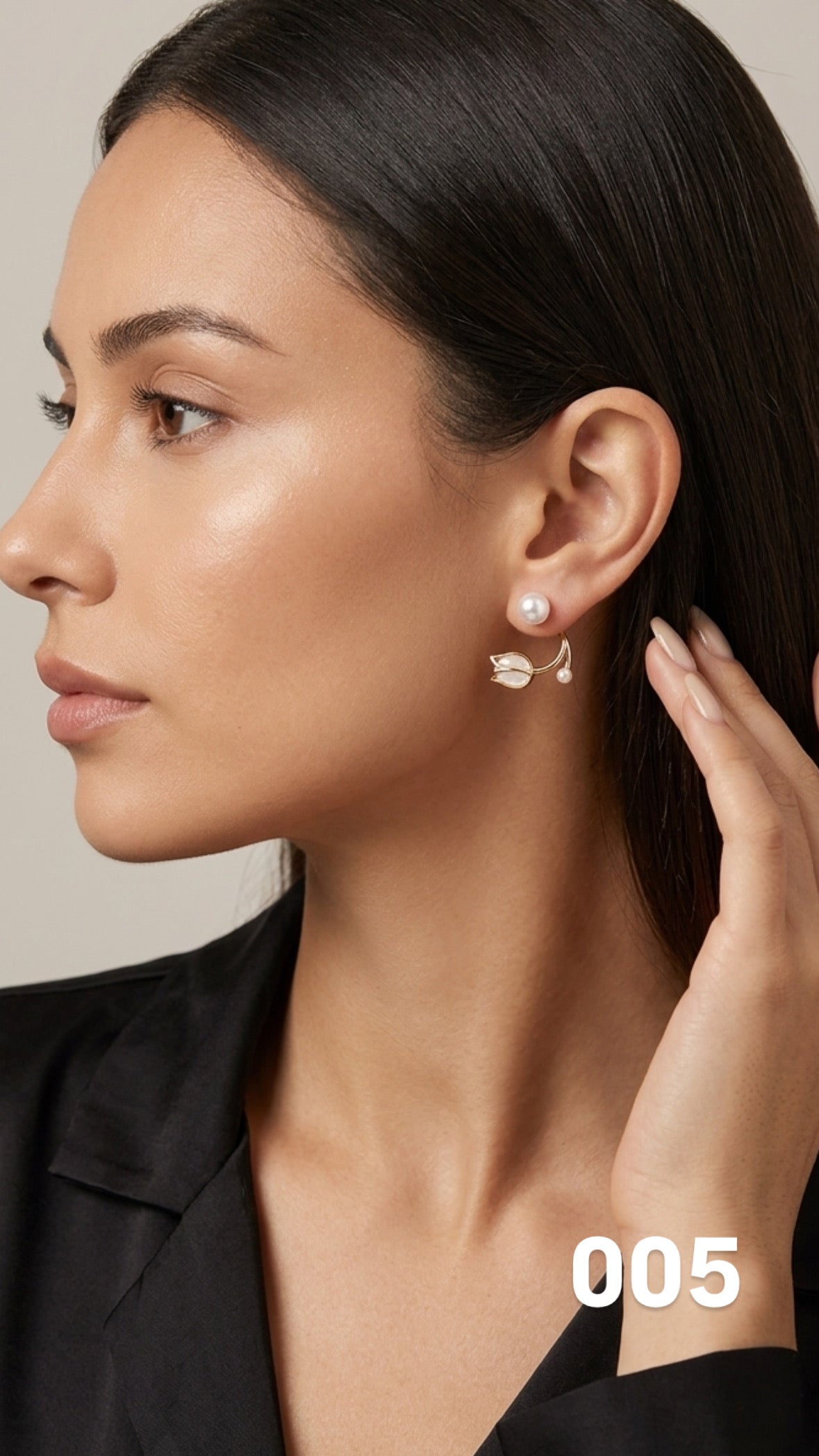 Aretes Tulipan blanco