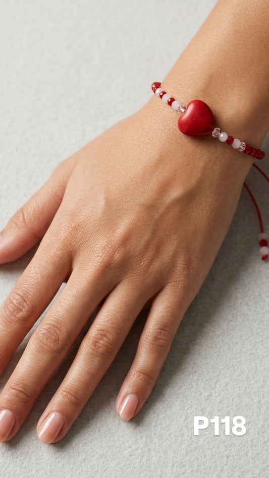 Pulsera corazon rojo