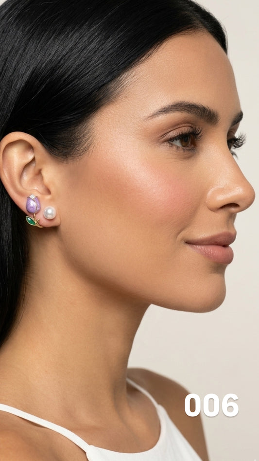 Aretes Tulipan violeta