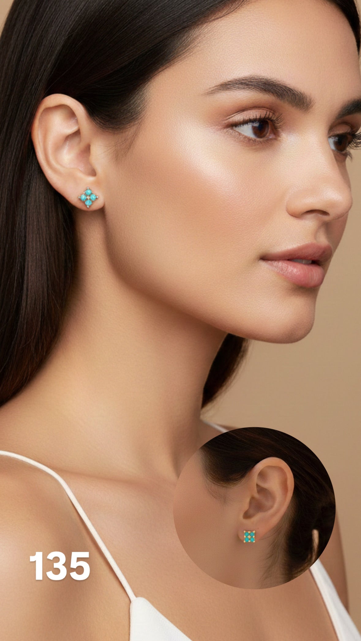 Mini aretes turquesas