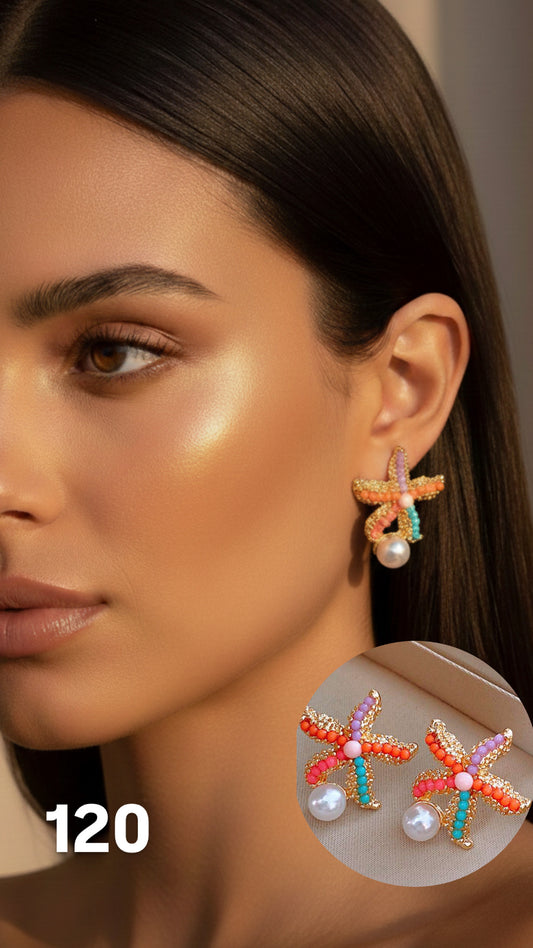 Aretes estrella de mar colores