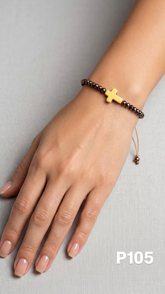 Pulsera Cruz amarillo