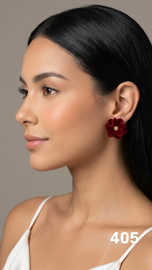 Aretes flor vino