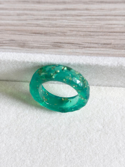 Sortija resina verde