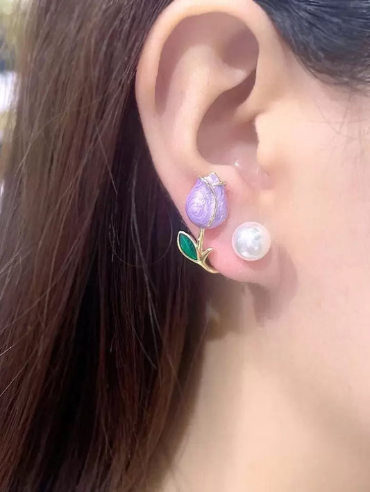Aretes Tulipan violeta