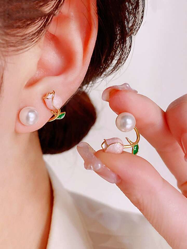 Aretes Tulipan Rosa