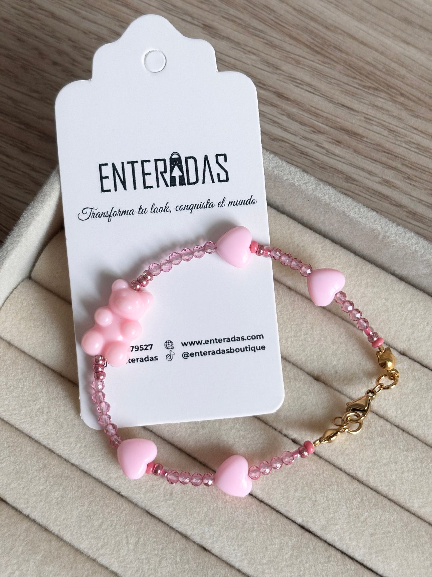 Pulsera osito rosa