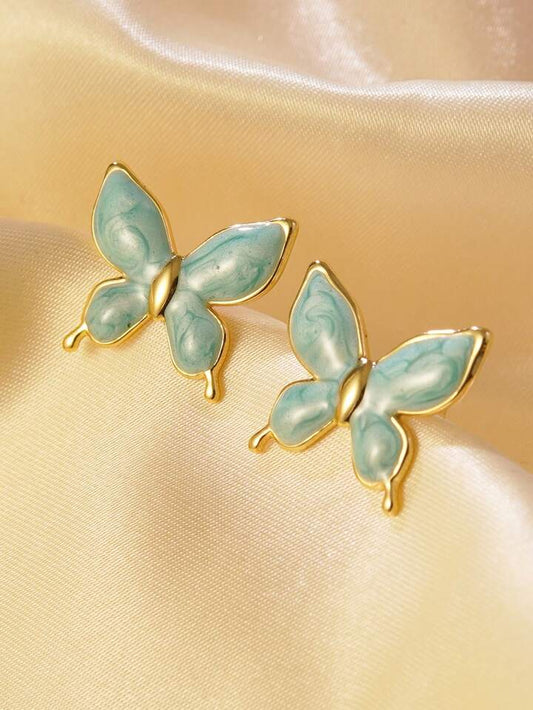 Aretes mariposa turquesa