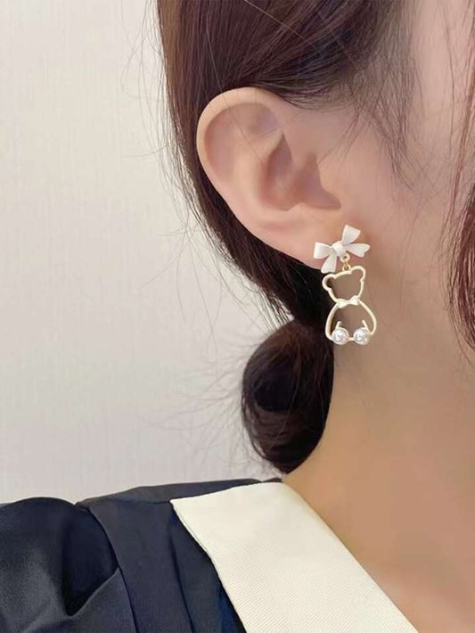 Aretes lazo osito