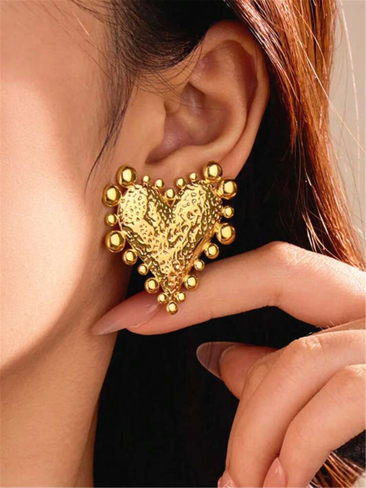Aretes Corazón dorado XL