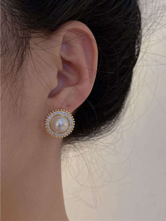 Aretes perla vintage