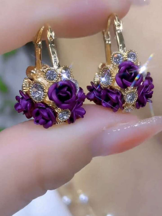 Argollas Rosas magicas purpura