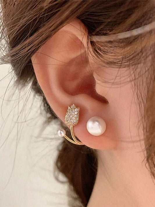 Aretes tulipan brillante
