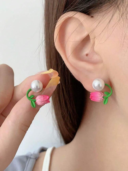 Aretes Tulipan natural