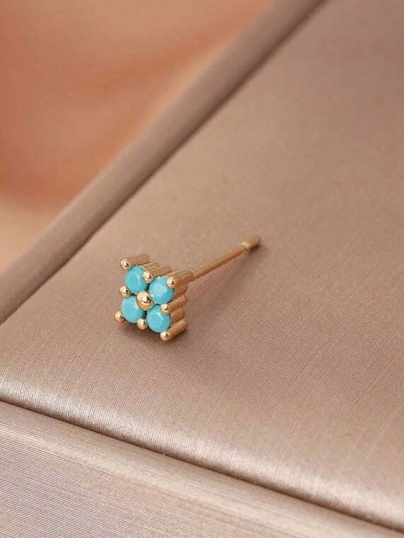 Mini aretes turquesas