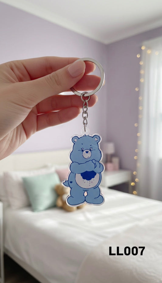 Llavero osito cariñoso celeste