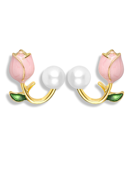 Aretes Tulipan Rosa