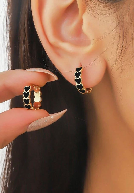 Argollas corazones negros